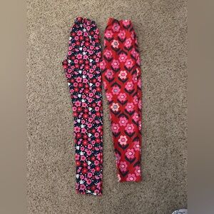 Hanna Andersson Floral Leggings - Pink and Navy